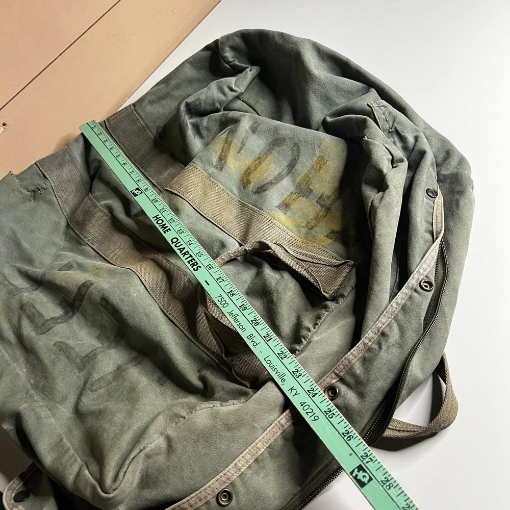 Vintage US Military Canvas Aviator Kit Bag Olive Drab Duffel Cargo Bag Large